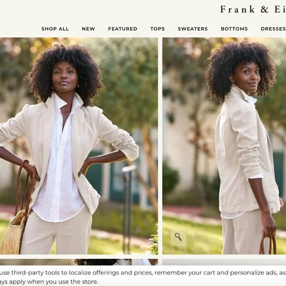 Frank & Eileen Dublin Italian Performance Linen Blazer Large - Picture 3 of 5